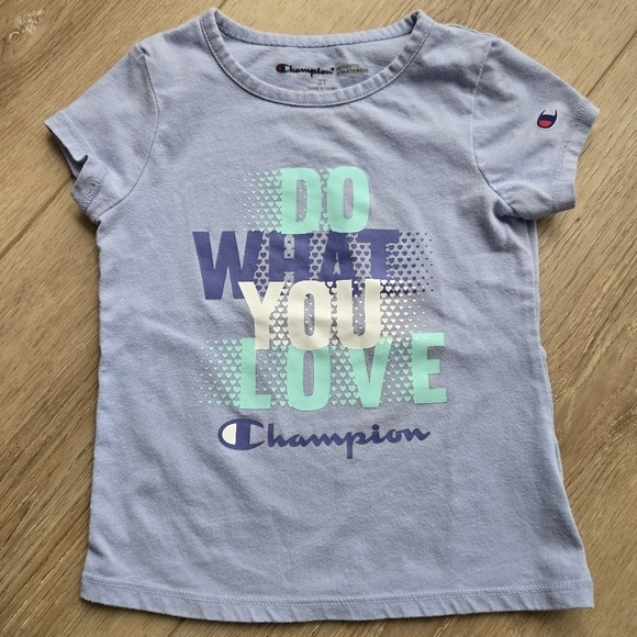 Set of 2 Preschool Girl 3T short sleeve athletic T-shirts Champion adidas GUC - Picture 3 of 10